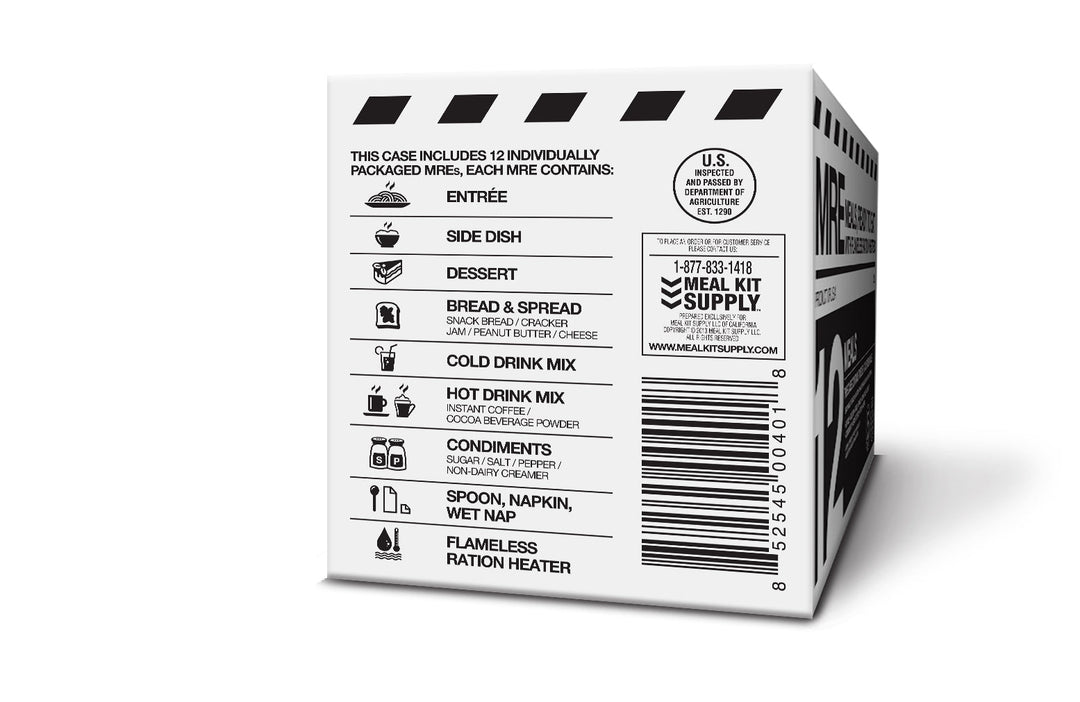 MKA-001 Pre-Order January 2025 | MRE 12-Pack 3-Course with Flameless Ration Heaters-Meal Kit Supply-Meal Kit Supply