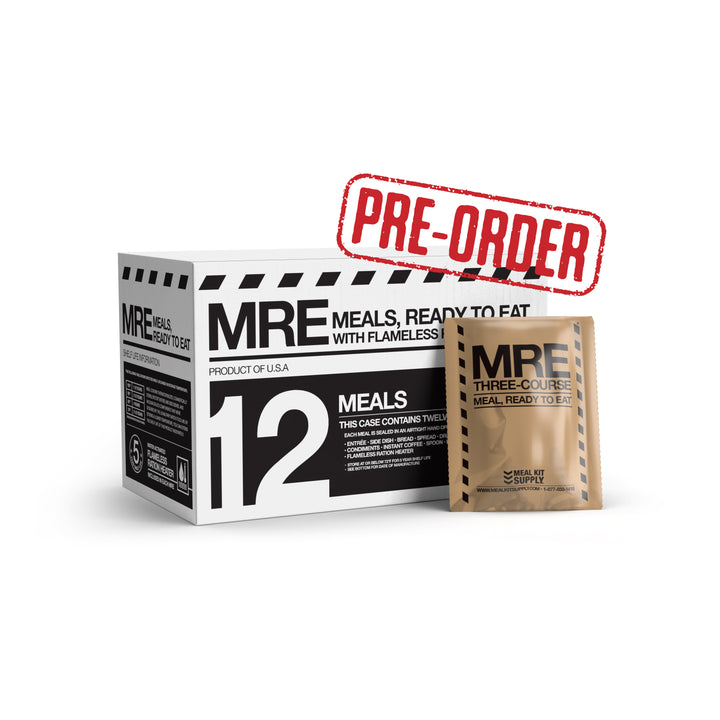 MKA-001 Pre-Order April 2025 | MRE 12-Pack 3-Course with Flameless Ration Heaters-MRE-Meal Kit Supply-Meal Kit Supply