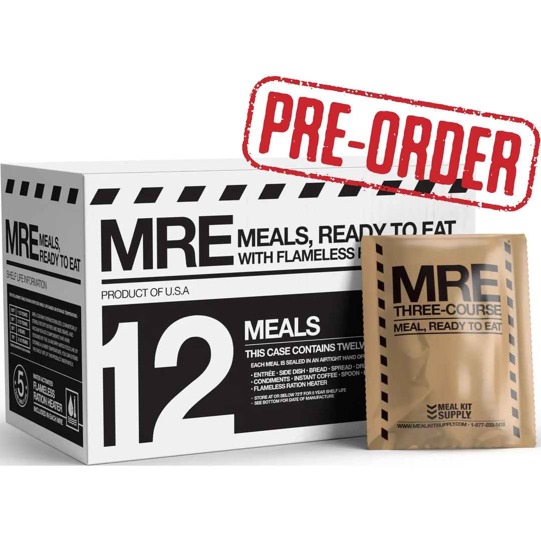 MKA-001 Pre-Order April 2025 | MRE 12-Pack 3-Course with Flameless Ration Heaters-MRE-Meal Kit Supply-Meal Kit Supply